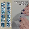 Caixa com 12 Compartimentos de Strass Mini para Nail Art em Resina, Strass Acrílico Coloridos Mistos de Fundo Plano e Formato Irregular para Decoração de Nail Art