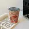 Taza de Lavado para Cachorro Estilo Pintura al Óleo Hecha a Mano, Taza para Cepillo de Dientes para el Hogar, Taza de Lavado para Parejas, Taza de Acero Inoxidable para Cepillo de Dientes para Dormitorio de Estudiantes