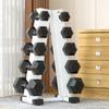 Multi-especificação doméstica de cinco camadas rack haltere espessado placa de ferro hexágono masculino galvanoplastia haltere suporte de armazenamento ginásio