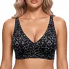 TK Amazon En Stock Transfronterizo Tallas Grandes Mujer Estampado Leopardo Jelly Bra Soporte Suave Busto Grande Transpirable Sin Costuras Sujetador
