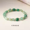Design Original de Pulseira de Pedra Natural Irregular com Contas Assimétricas para Mulheres, Cristal de Cabelo Colorido de Nicho de Verão e Pedras Trituradas Irregulares