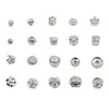 Acessórios de Prata Esterlina S925 Padrão Martelo Contas Espaçadoras de Flor Artesanal DIY Brinquedo de Cristal Pulseira Acessórios de Joias Contas Soltas