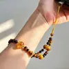 Cadena para Teléfono Hecha a Mano Original de Citrino Amarillo y Ojo de Tigre, Cordón para Teléfono con Cuentas de Lujo Ligero, Anticaídas