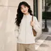 Jaqueta Nova Estilo Coreano Outono 2026 com Gola Alta para Mulheres, Caimento Solto, Emagrecimento, Versátil, Fashion, Simples, Casaco Curto