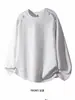 Camiseta de manga larga de 200 g para mujer con cuello en V en forma de corazón, holgada, cuello redondo, ropa interior, camiseta blanca lisa para hombre, capa base negra