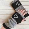 Guantes de Punto Cálidos y de Moda para Mujer de Otoño e Invierno, Guantes Cálidos para Exteriores de Medio Dedo con Hilo Acrílico y Diseño de Bloques de Color, Transfronterizo