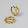 Pendientes Versátiles de Uso Diario con Buena Textura, Pendientes de Línea Elegante, Hebilla de Oreja Completamente de Plata S925 Incrustada con Circonita, Lujo de Nicho Accesible