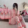 Kimono Nuevo Estilo al por Mayor Labubu Conjunto de Tres Piezas Pijamas Populares para Mujer Verano Comercio Exterior Transfronterizo Sudeste Asiático Ropa de Casa