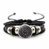 Temu venda quente pulseira de couro com contas vintage transfronteiriça joia de estudante tecida personalizada pulseira de couro ajustável