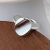 Anel Irregular Oval Escovado da Moda para Mulheres, Anel Aberto Versátil Hip-Hop Criativo Personalizado, Anel da Moda para o Dedo Indicador