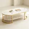 Mesa de centro al por mayor transfronteriza para sala de estar, apartamento pequeño, nuevo modelo 2026, mesa de centro simple moderna de doble capa para comercio exterior