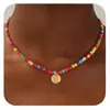 Collar de Corazón Turquesa Colorido de 26 Letras Transfronterizo Europeo y Americano, Gargantilla Elegante y Versátil