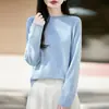 Nuevo Suéter de Punto de Piel de Mapache de una Sola Pieza Otoño/Invierno 2026 Punto de Siete Puntos Dobladillo Enrollado Cuello Semi Alto Color Sólido Prenda Base para Mujer