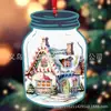 2024 Feliz Año Nuevo Decoraciones de Muñeco de Nieve Navideño Decoraciones Navideñas para el Hogar Decoraciones Festivas Colgante Plano Acrílico