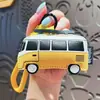 Llavero Creativo de Cuero para Vehículo Lindo Dibujo Animado Avión Autobús Lujo Ligero Colgante de Bolso Cortisol Pequeño Regalo