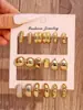 Nuevo Set de Pendientes Transfronterizos para Mujer, Combinación de Pendientes Geométricos Trenzados de Resina Estilo Ins Europeo y Americano, Pendientes al por Mayor