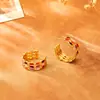 Pendientes de Esmalte Colorido Huecos en Forma de C Inspirados en el Diseño, Moda Dopamina, Sensación de Alta Gama, Pendientes Frescos y Dulces Estilo Celebridad de Internet