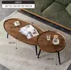 Mesa lateral para sofá de sala de estar de apartamento pequeño, mesa pequeña con patas de madera, mesa de centro redonda, mesa de centro pequeña, sala de estar simple nórdica seleccionada cuidadosamente