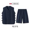 Chaleco de Verano Shorts Traje de Dos Piezas Traje Tang Estilo Chino Vintage Marca de Moda Lino Chaleco Chaleco Hanfu Chaleco