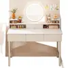 Mesa de Maquillaje Moderna Simple Mesita de Noche Tocador Simple Pequeño Apartamento Dormitorio Tocador de Maquillaje Tocador Estilo Ins