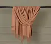 Otoño e Invierno Nuevo Bufanda Cálida Versátil Chal con Flecos Color Sólido Bufanda Larga de Cachemira de Imitación para Pareja
