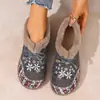 Novos Sapatos de Inverno 2025 para Mulheres Dropshipping Transfronteiriço Sapatos de Algodão com Forro de Lã para Aquecimento Sapatos Versáteis Bordados Old Beijing para Mulheres