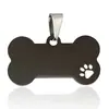 Etiquetas de Aço Inoxidável para Pets Transfronteiriças, Logos de Pets, Pingentes de Etiqueta para Cachorro Vazados Gravados em Formato de Patinha de Cachorro e Osso, Atacado