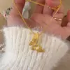 Loja Puzuo Gold Estilo Igual Acessórios DIY Dourado Areia Pingente Borboleta Diamante Brilhante Corrente para Clavícula de Alto Padrão Nicho Feminino
