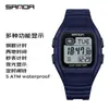 Reloj Despertador de Doble Hora Sanda para Hombres y Mujeres, Reloj Electrónico Unisex Impermeable en Forma de Barril con Temporizador de Cuenta Regresiva y Funciones Multifuncionales