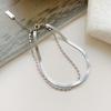 Kassett Estilo Coreano Plata Esterlina S925 Moda Cadena Plana de Hueso de Serpiente de Doble Capa Pulsera Versátil Distintiva Pulsera Libro Rojo Pequeño
