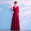 Vestido Preto para Performance de Coral Feminino, Longo para Maestro, Novo Modelo 2026, Vestido Longo Vermelho para Concursos de Canto, Traje para Exame de Arte
