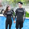 Roupa de Mergulho Feminina Flutuante de Mergulho Manga Longa Roupa de Banho Roupa de Água-viva de Casal Roupa Dividida para Surf Roupa de Flutuação Masculina