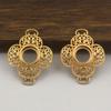 Accesorios de Estilo Antiguo Bronce Fundido Hueco Engaste para Piedras Preciosas Conectores Colgante Pasador de Pelo Materiales para Accesorios de Cabello 25*32mm Estilo Retro