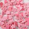Oso con lazo rosa de niña dulce Corona amor flocado parche de resina Diadema DIY Accesorios femeninos al por mayor