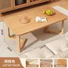 Mesa de Centro Pequeno Apartamento Sala de Estar Casa Estilo Escandinavo Perna de Madeira Maciça Mesa de Tronco 2025 Nova Casa de Aluguel Mesa de Chá Simples