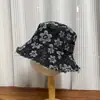 Chapéu de Pescador Retrô Jeans Japonês com Doce Design Floral para Mulheres, Estilo Fino para Primavera e Verão, Proteção Solar, Chapéu Bucket Emagrecedor