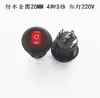 Interruptor circular à prova d'água em formato de barco, 4 pinos, 3 posições, KCD1, diâmetro externo 23MM, furo de montagem 20mm, com luz, 6A250V