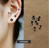 Prata de Lei S999 Prata Pura Diamante Quatro Garras Parafuso Agulha Brincos Sem Tapa-Orelha Moda Japonesa e Coreana Elegante Acessível Luxo Estilo Ins Feminino