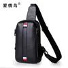 Nueva Bolsa de Pecho de Cuero Genuino Bolso Cruzado para Hombres Bolso de Pecho Casual de Piel de Vaca de Capa Superior Mochila para Viajes al Aire Libre para Hombres