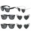 Gafas de sol de moda europeas y americanas para fiestas transfronterizas, inscripción "recién casados", gafas de sol para decoración de bodas del novio