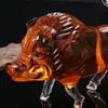 Botellas de Vino de Cerdo Salvaje de los Doce Animales del Zodiaco al por Mayor, Decantadores de Animales de Vidrio de Borosilicato Alto, Botellas de Vino de Vidrio con Forma de Cerdo Salvaje