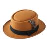 Sombrero de fieltro de ala pequeña y copa redonda para hombre, de venta caliente transfronteriza, sombrero de fieltro suave europeo y americano para jazz