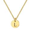Ronda Transfronteriza Europea y Americana Acero Inoxidable de 10 mm Grabado Láser 26 Letras Cadena Versátil para Clavícula Collar de Moda al por Mayor para Mujeres