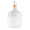 Lâmpada LED recarregável portátil para uso externo, estilo camping, barraca de feira noturna, luz de emergência recarregável via USB para iluminação em caso de queda de energia.
