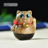 Jin Sinan Talla en Madera Gatito Vaso Adornos Pequeños Campana Gato Lindo Wen Jugar Mango Regalo