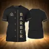 Camiseta Masculina de Manga Curta com Estampa Digital Amazon Barber Transfronteiriça Verão Casual Gola Redonda Novo Estilo Top Camiseta