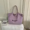 Bolso de Lona de Gran Capacidad Ligero Casual con Estampado de Letras Estilo Coreano para Mujer Modelo Nuevo 2026 Bolso de Hombro Único