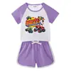 Traje de verano 2023 para niños y niñas, pantalones cortos, camiseta de manga corta, conjunto deportivo informal de dos piezas
