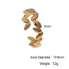 Anillo de Acero Inoxidable para Hierba de Venta Caliente Transfronteriza, Anillo Abierto Personalizado de Nicho, Joyería de Mano de Acero de Titanio Estilo Simple de Oro de 18K Venta al por Mayor