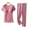 Ropa de confinamiento, pantalones de lactancia de manga corta, traje de pijama de maternidad, ropa de lactancia posparto de primavera y otoño, ropa de casa de verano fina